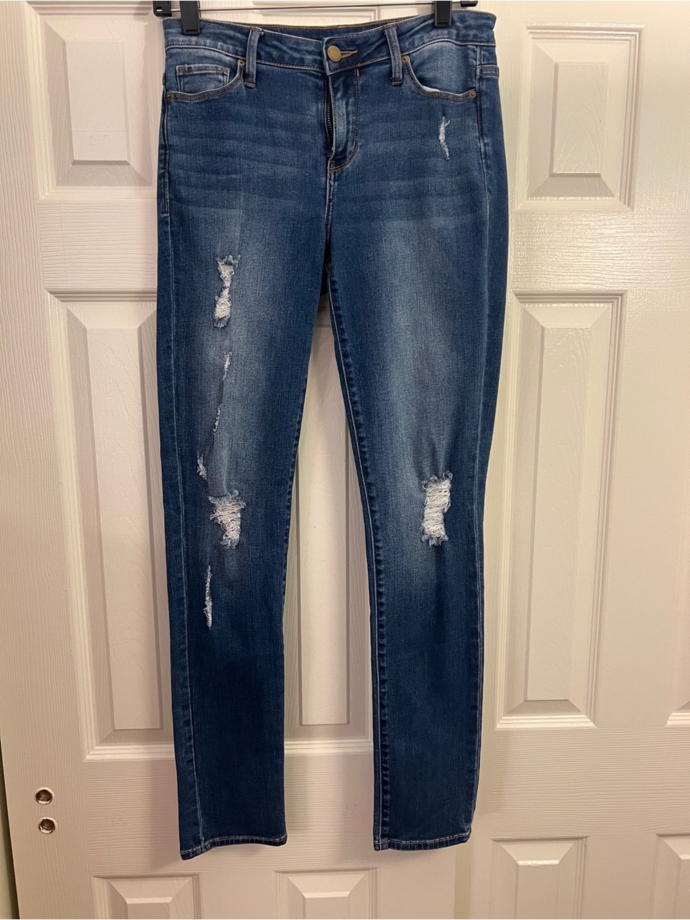 Calvin Klein Medium Blue Distressed Skinny Jeans
